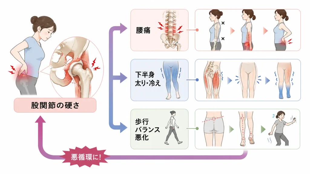 股関節の可動域低下が全身に及ぼす影響
